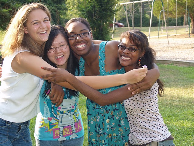 four young women